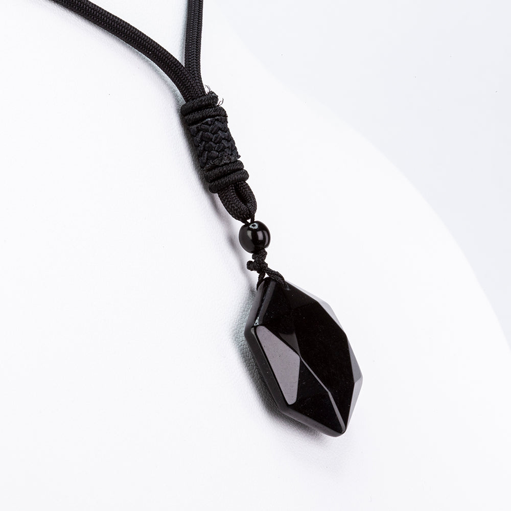 Hexagon obszidián védelmező medál