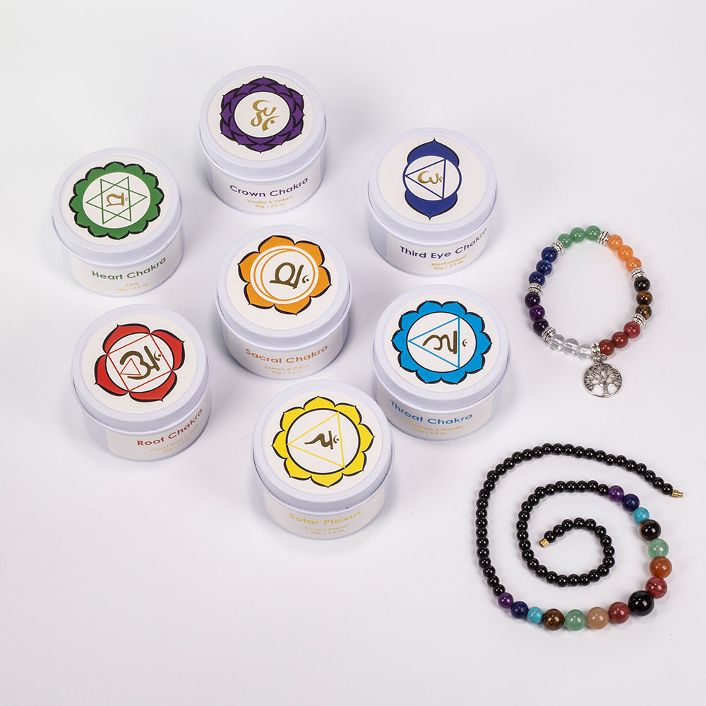 Emporia 7 részes csakragyertya szett + AJÁNDÉK karkötő és nyaklánc