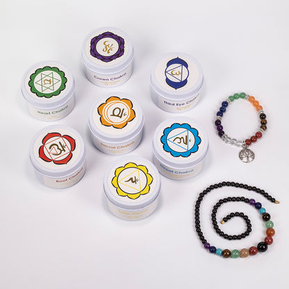 Emporia 7 részes csakragyertya szett + AJÁNDÉK karkötő és nyaklánc