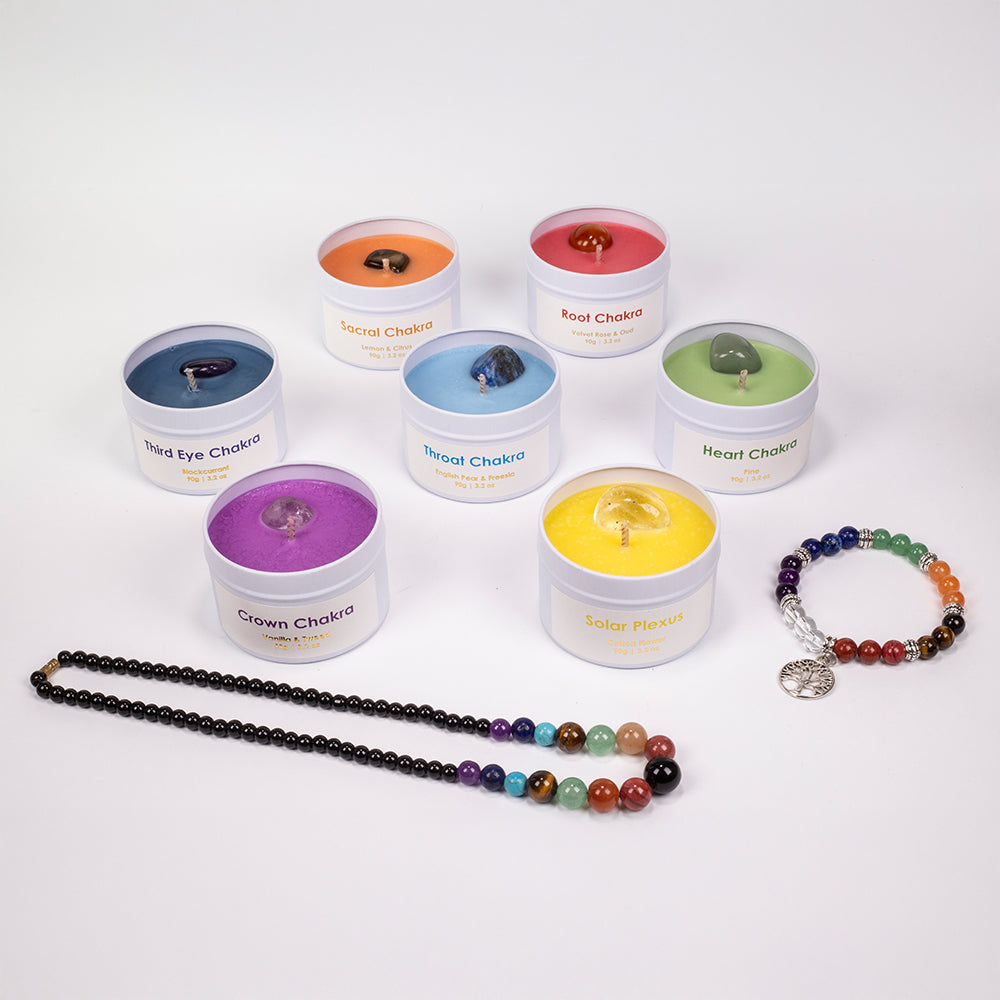 Emporia 7 részes csakragyertya szett + AJÁNDÉK karkötő és nyaklánc