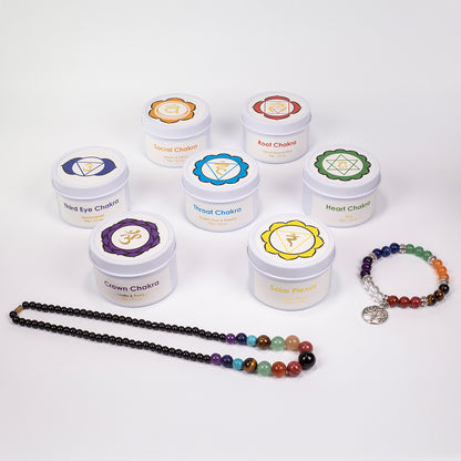 Emporia 7 részes csakragyertya szett + AJÁNDÉK karkötő és nyaklánc