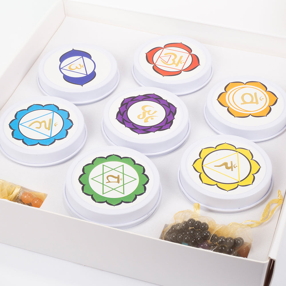 Emporia 7 részes csakragyertya szett + AJÁNDÉK karkötő és nyaklánc