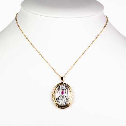 Nyaklánc angyali védelmező nyitható medállal